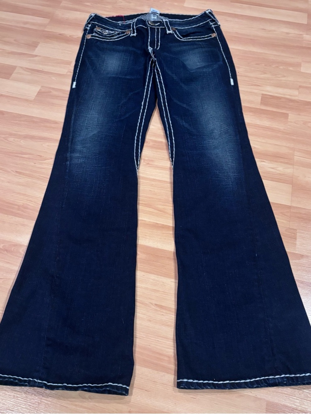 True Religion Y2K Dark Blue Flared Jeans-Long